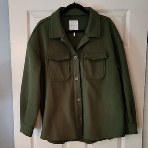 Avec Les Filles Olive Utility Shacket Womens XL